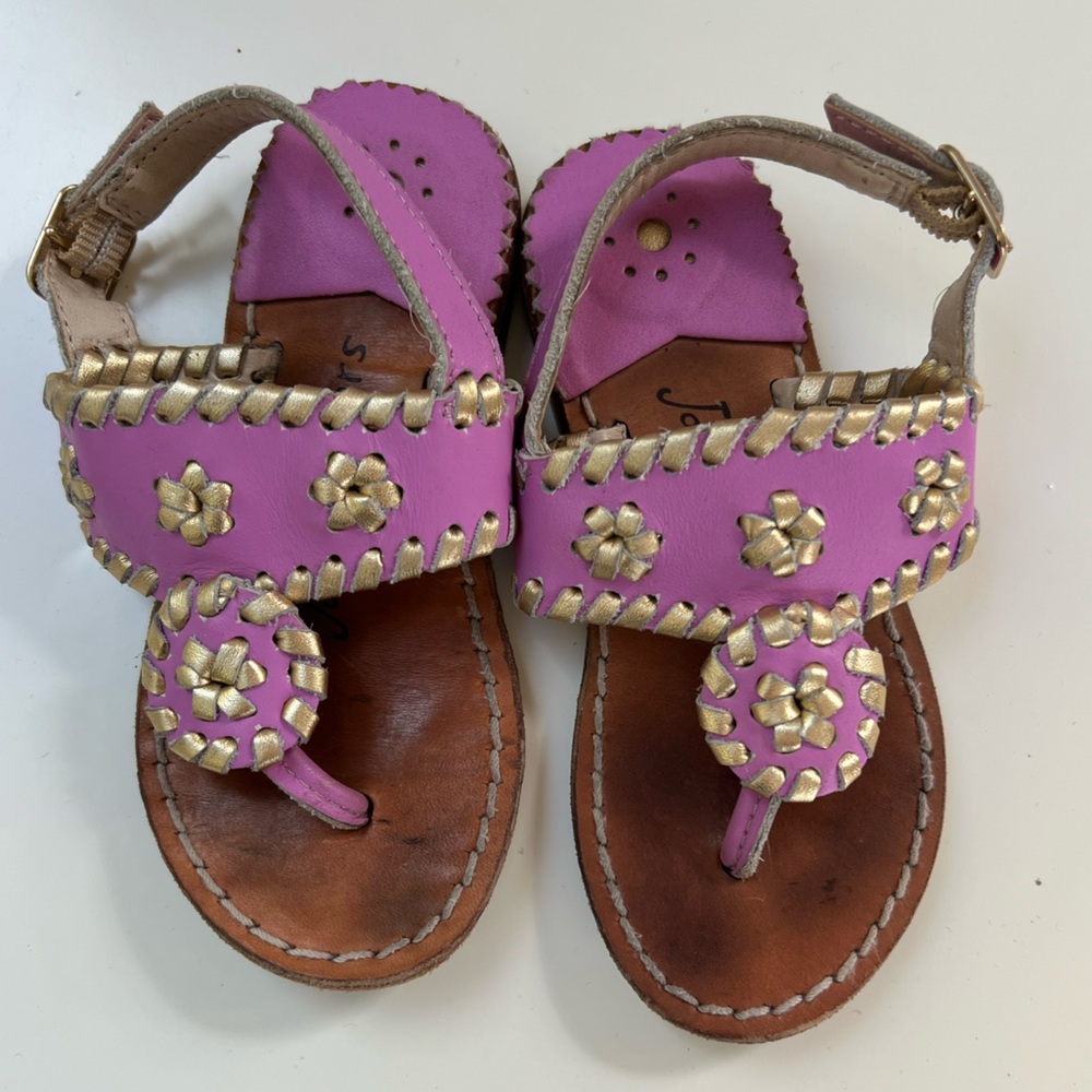 Jack Rogers Pink and Gold Toddler Sandals